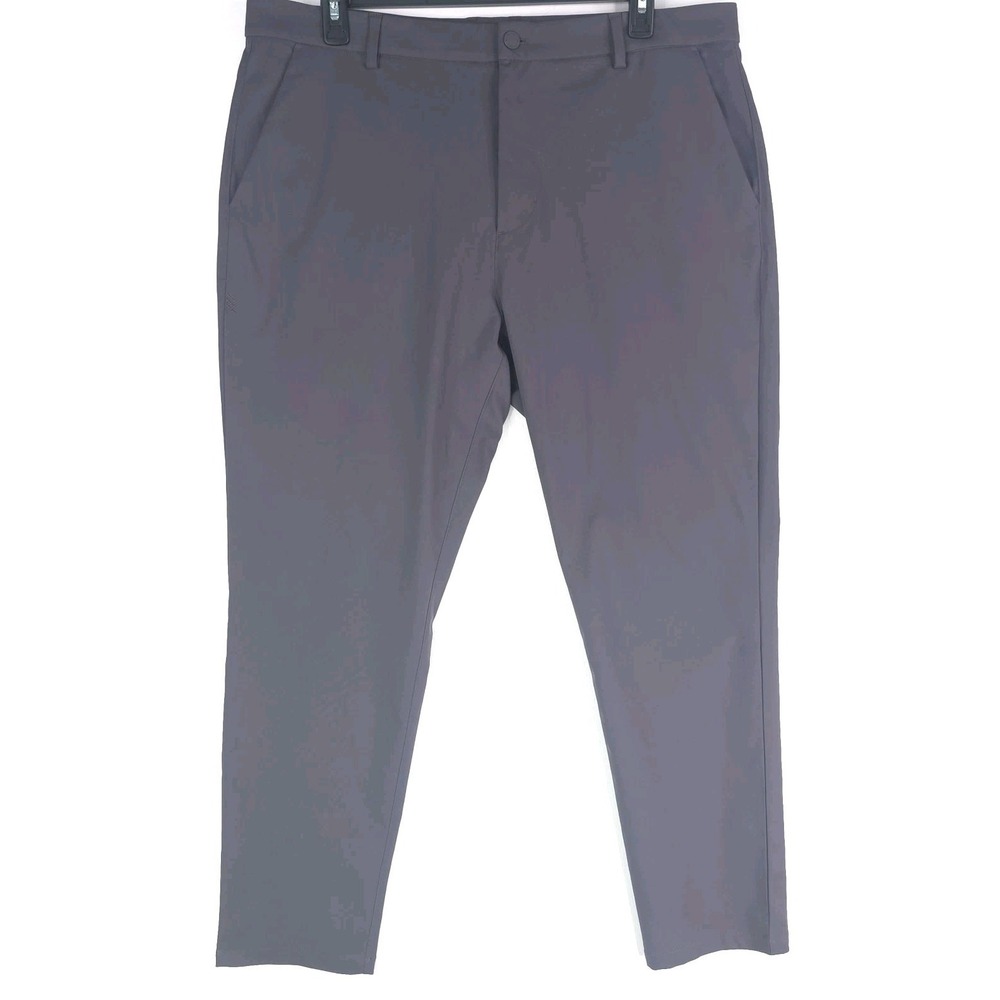 Rhone Gotham Pants Mens 40x30 Gray Slim Fit Every Day Performance Casual